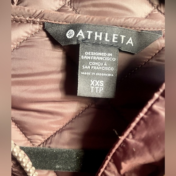 NWT Athleta whisper featherless Brown lightweight recycle puffer jckt Parka XXS - Picture 5 of 6